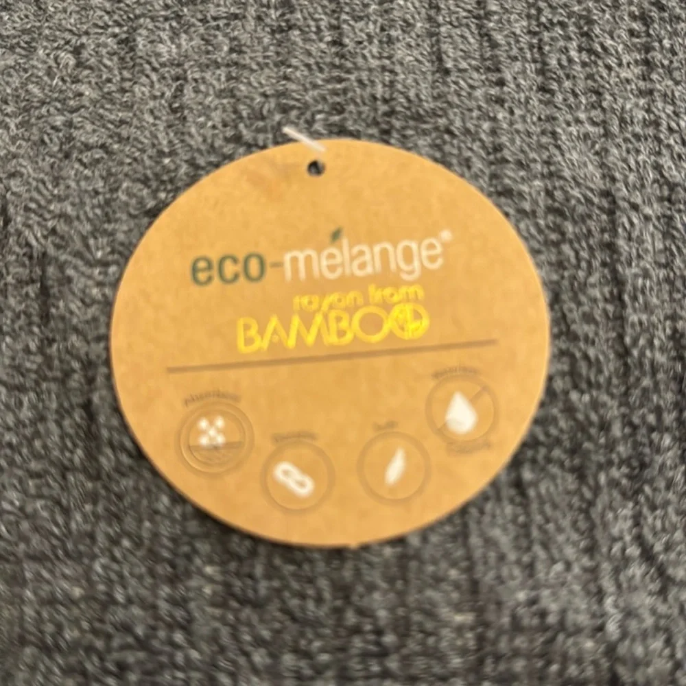 2pc Eco-Melange Bamboo Bath Hand Towel Set - Rayon From Bamboo- Charcoal